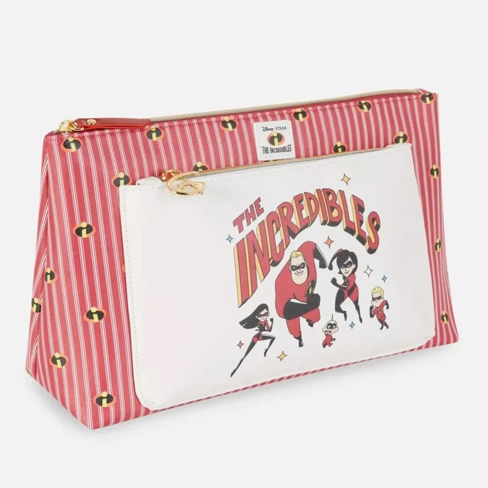 Disney Pixar The Incredibles Primark Travel Toiletry Bag Double Zipper NWT